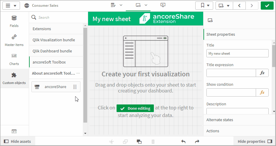 Add ancoreShare to Sense sheet