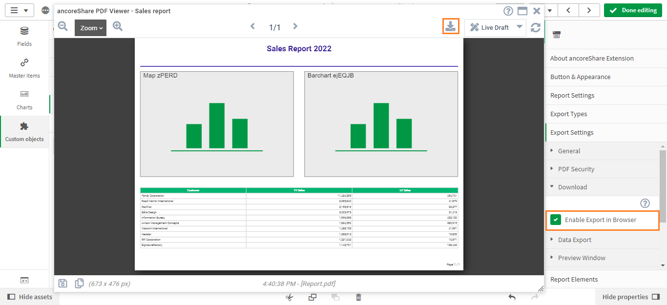 Export option