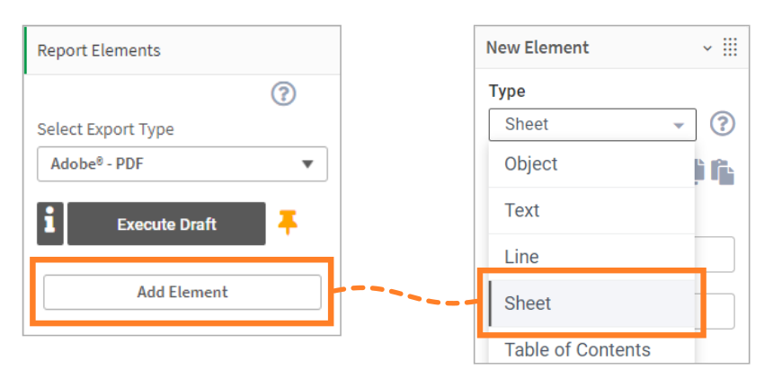 Add sheet element