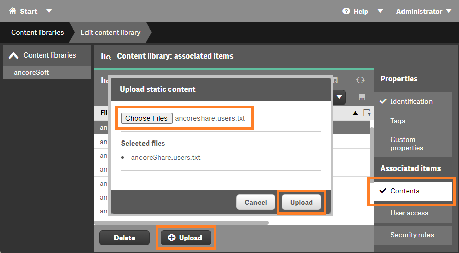 Upload users file