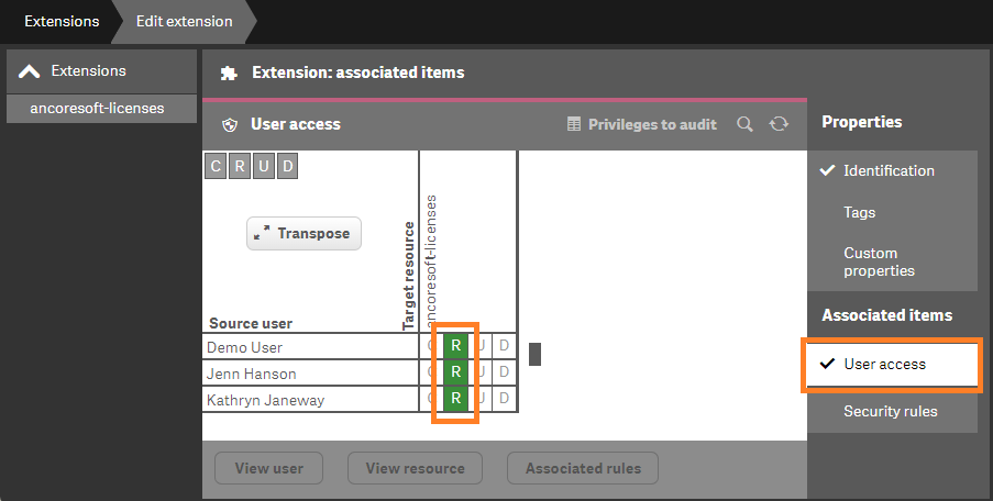 User access