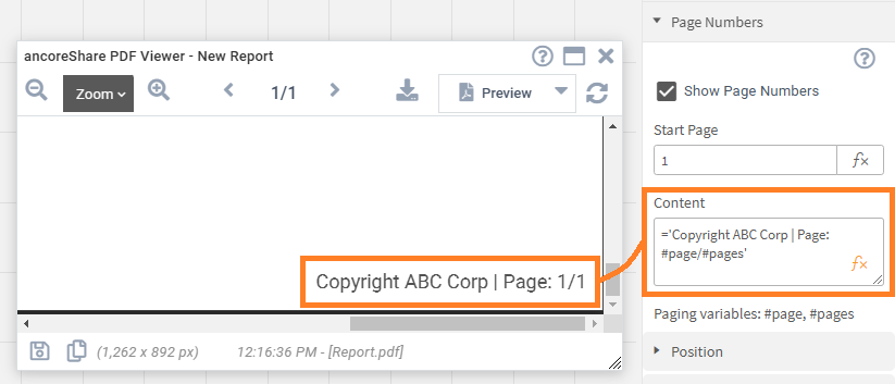 Page numbers result